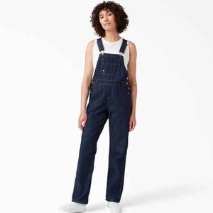 NEW Dickies Bib Overall Denim Jeans Relaxed Straight Fall Casual Womens Size 2XL